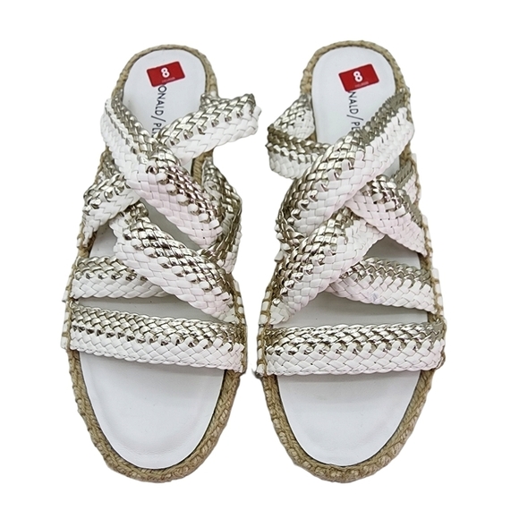 Donald J. Pliner Women's White Rhonda Flat Sandals - 8 - Picture 4 of 8